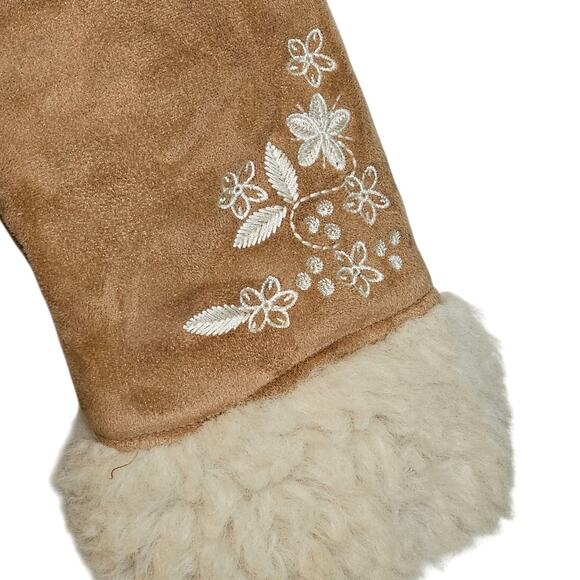 Girls Route 66 Faux Suede & Sherpa Phoebe Buffay Tan Jacket - Picture 5 of 8